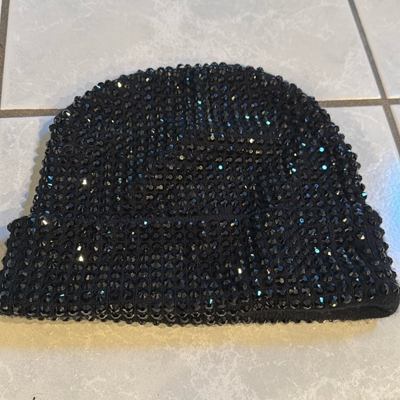 Sparkly black knit hat one size‎ - Picture 1 of 5